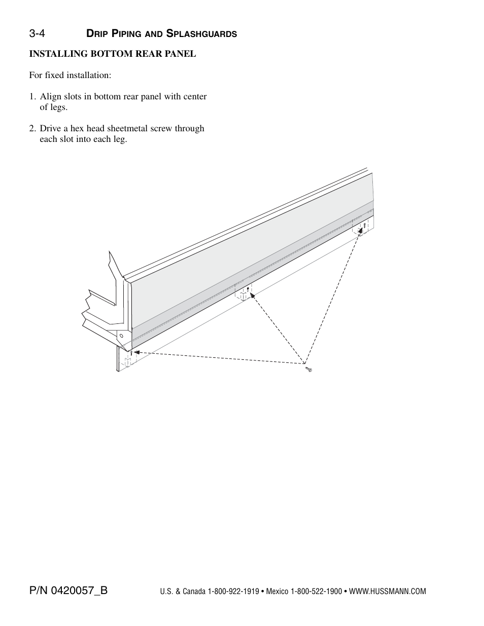 Installing bottom rear panel | hussmann P/N 0420057_B User Manual | Page 26 / 46