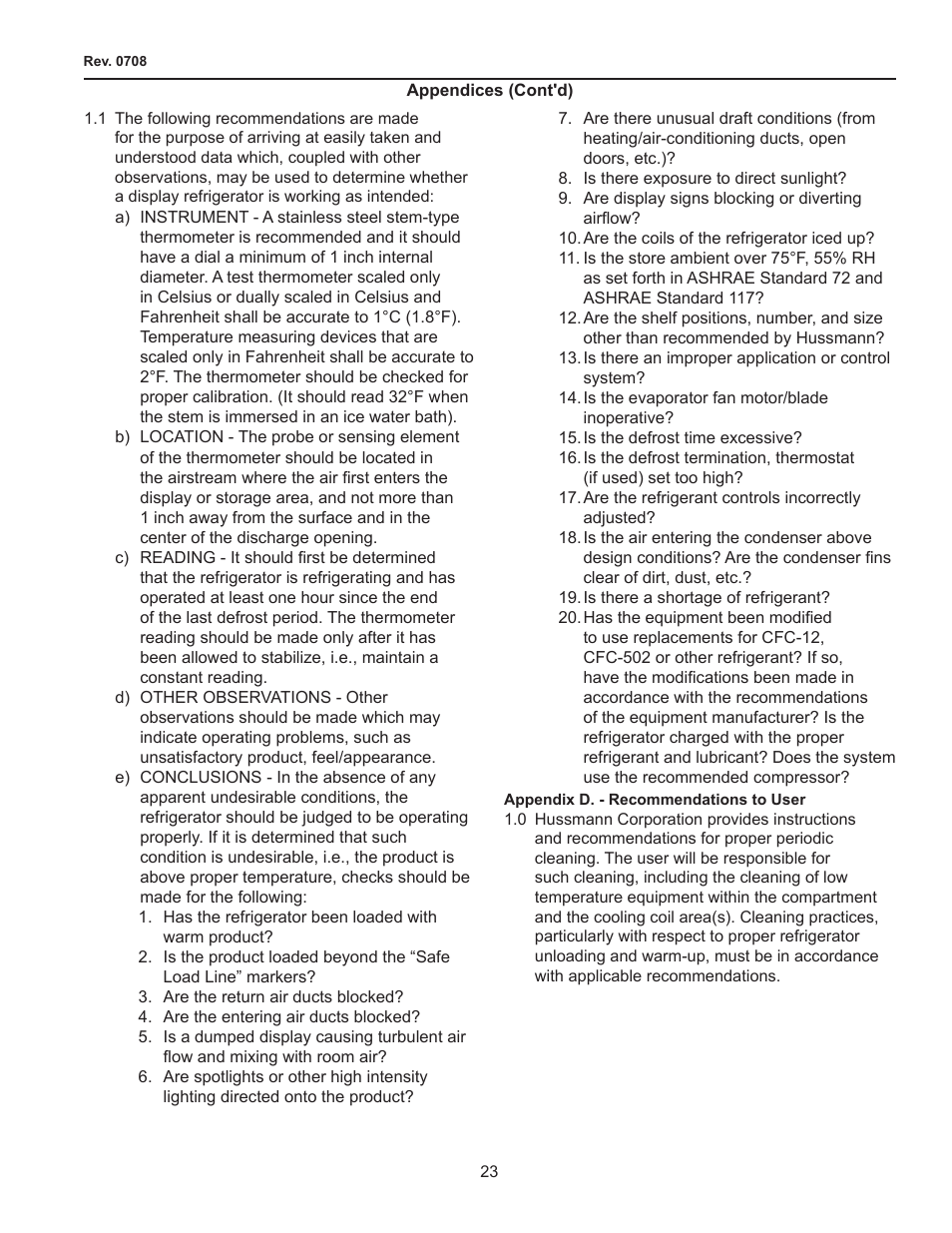hussmann FMSS-L User Manual | Page 23 / 25