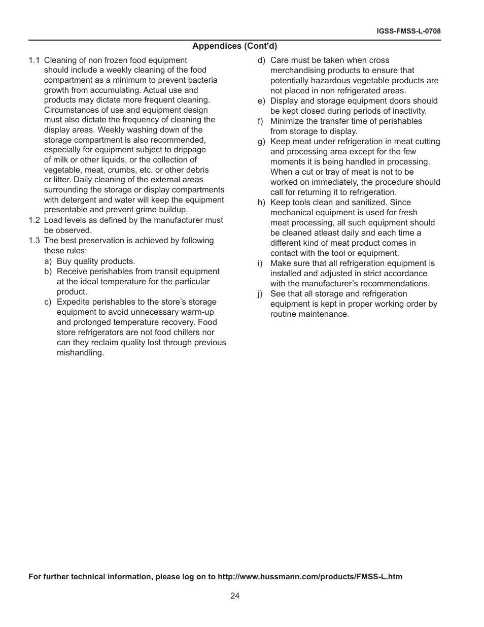 hussmann FMSS-L User Manual | Page 24 / 25