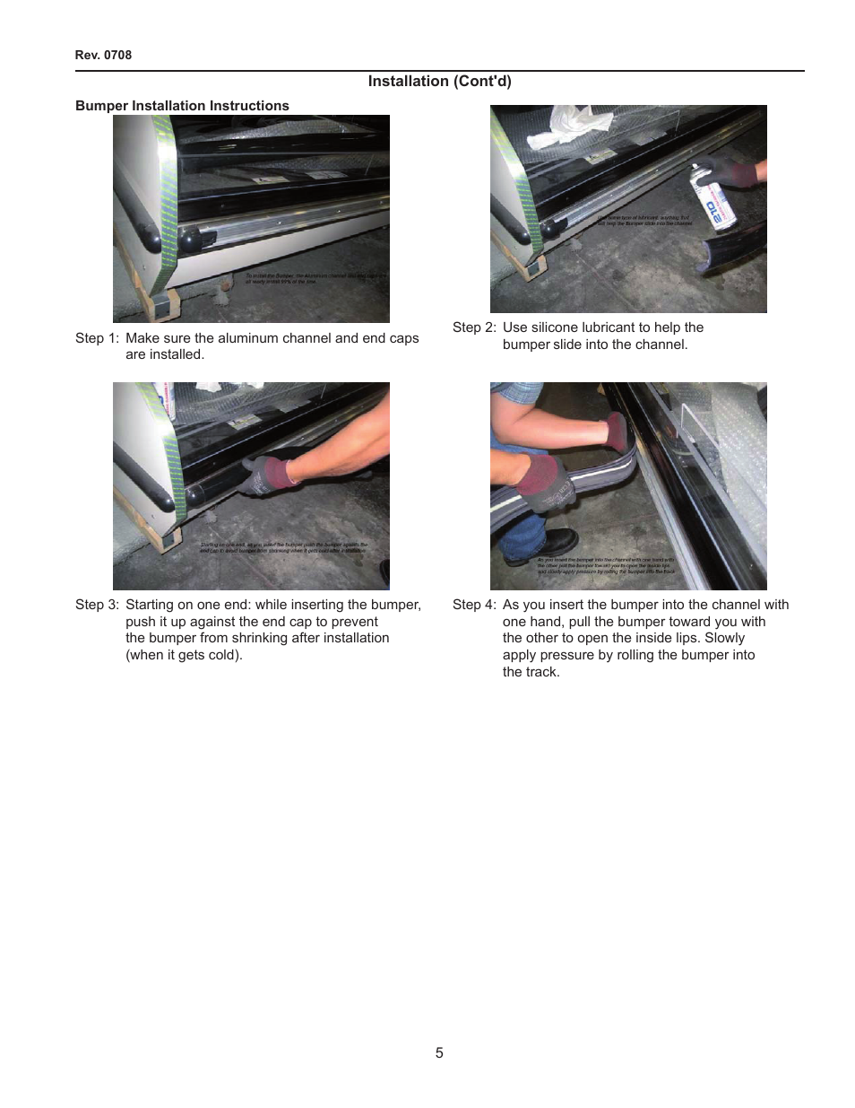 Bumper installation instructions | hussmann FMSS-L User Manual | Page 5 / 25