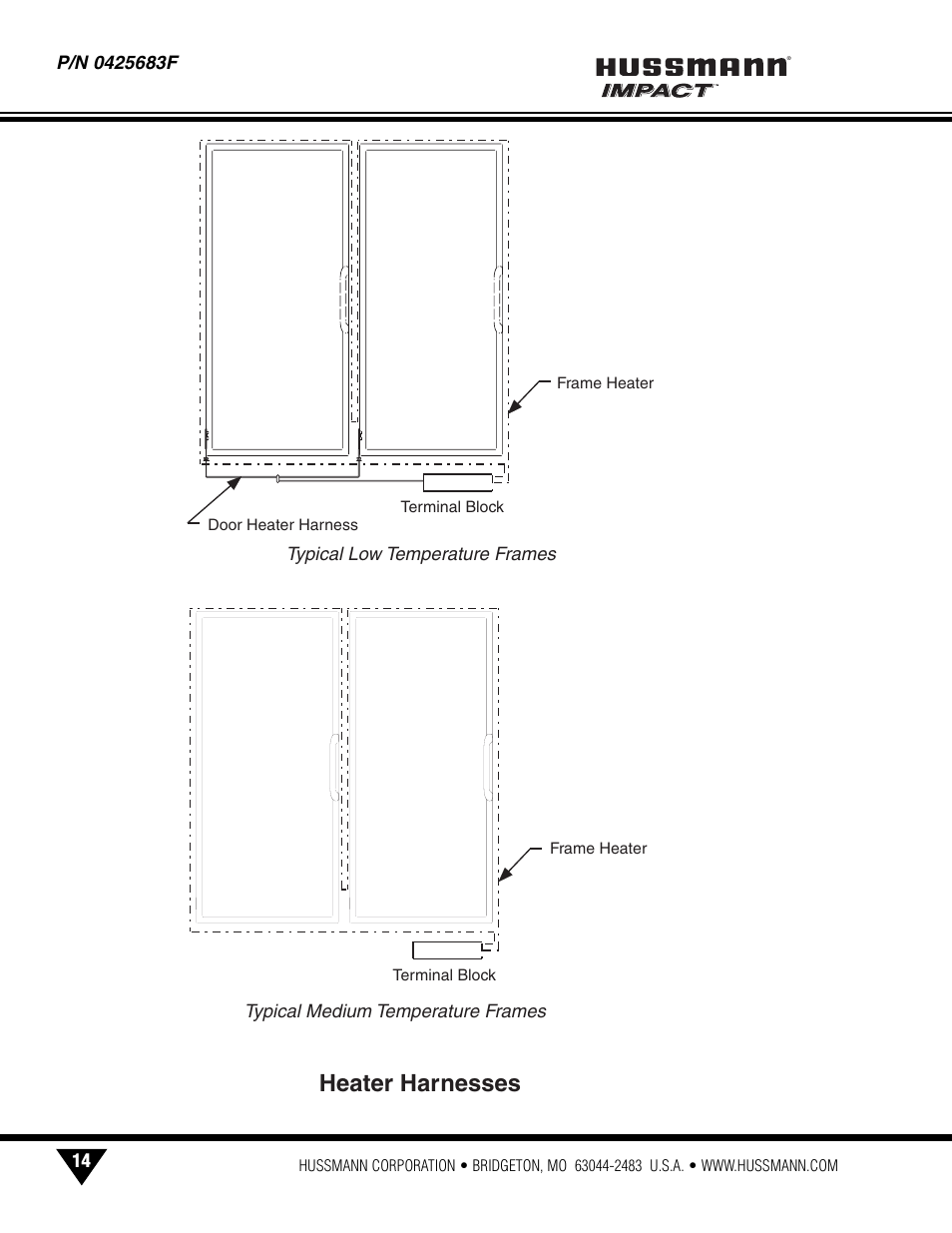 Heater harnesses | hussmann INNOVATOR P/N 0425683F User Manual | Page 16 / 27