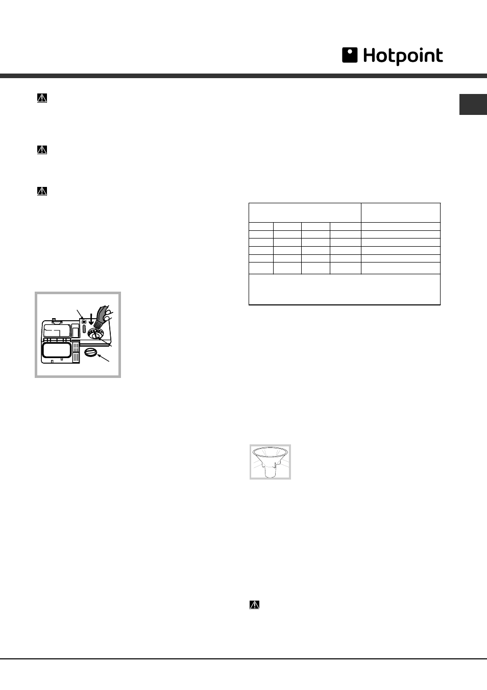 Rinse aid and refined salt, Measuring out the rinse aid, Measuring out the refined salt | Hotpoint FDFF User Manual | Page 11 / 16