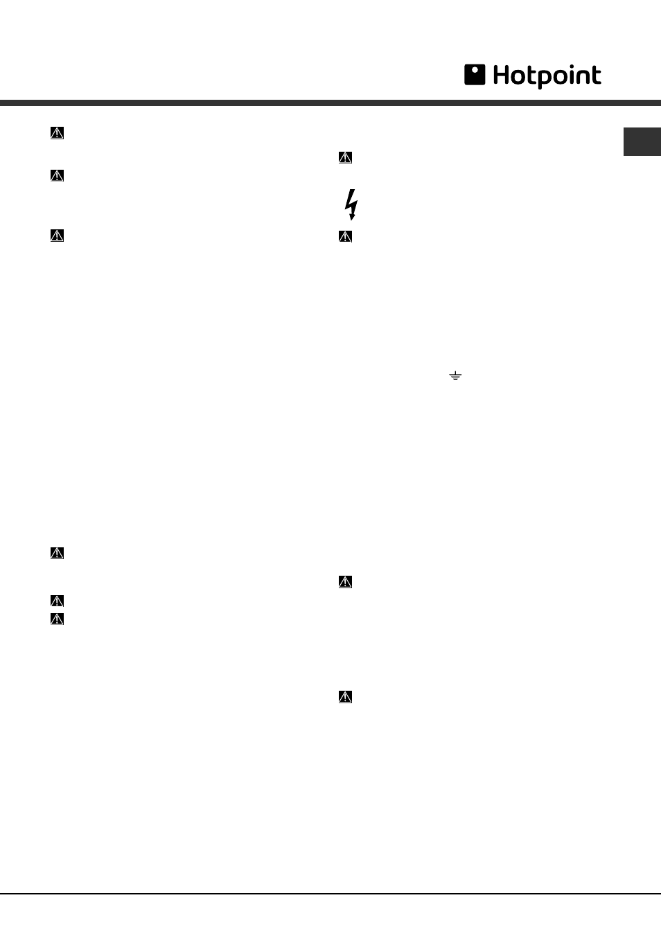 Electrical connection | Hotpoint FDFF User Manual | Page 3 / 16