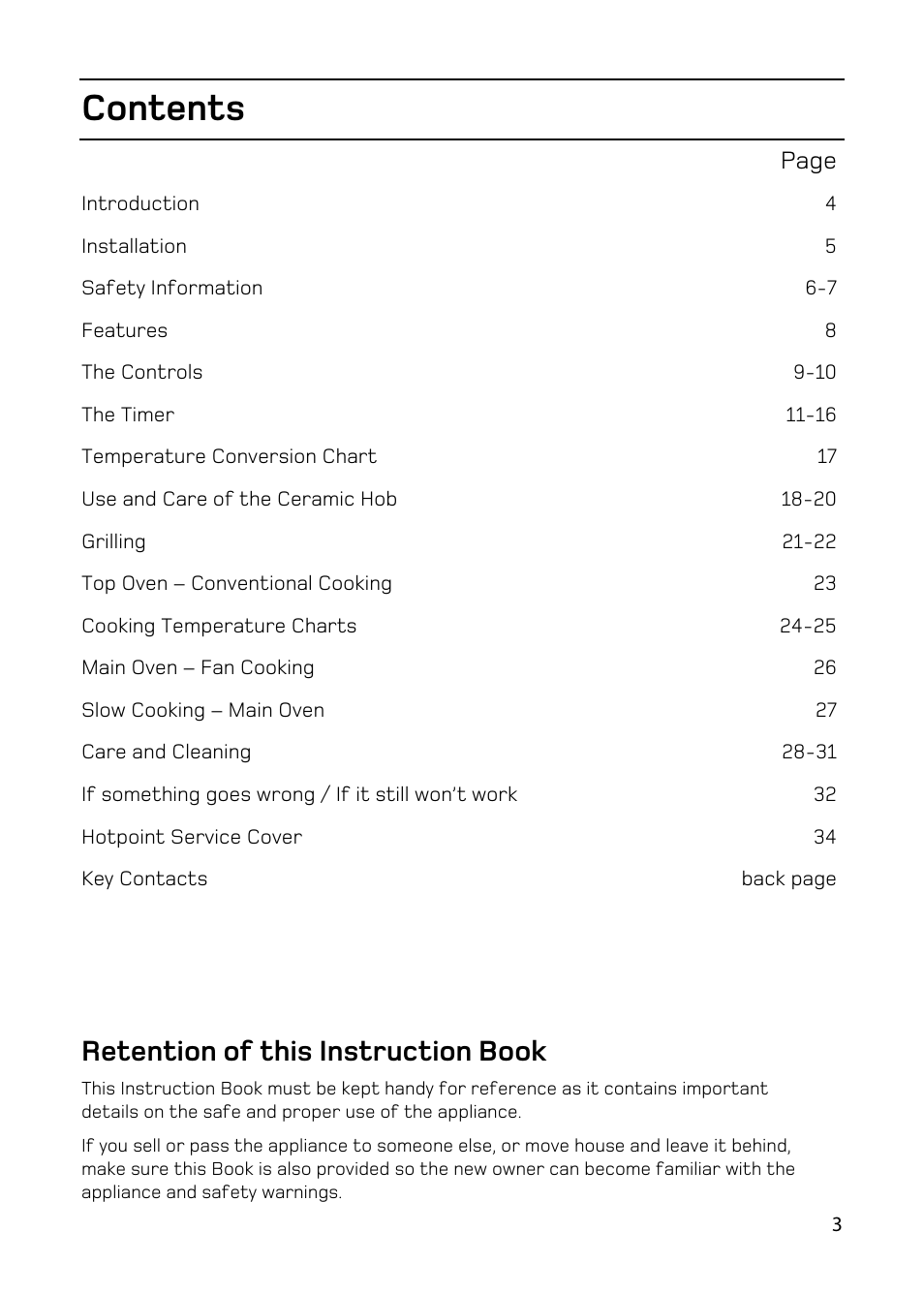 Hotpoint double oven cookers User Manual | Page 3 / 36