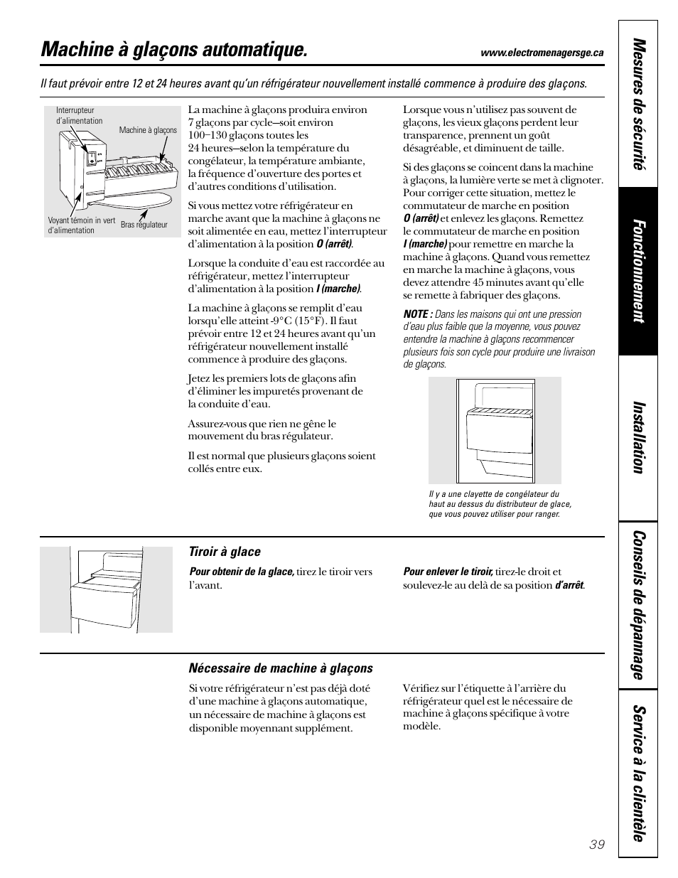 Machine à glaçons automatique | Hotpoint 22 User Manual | Page 39 / 88