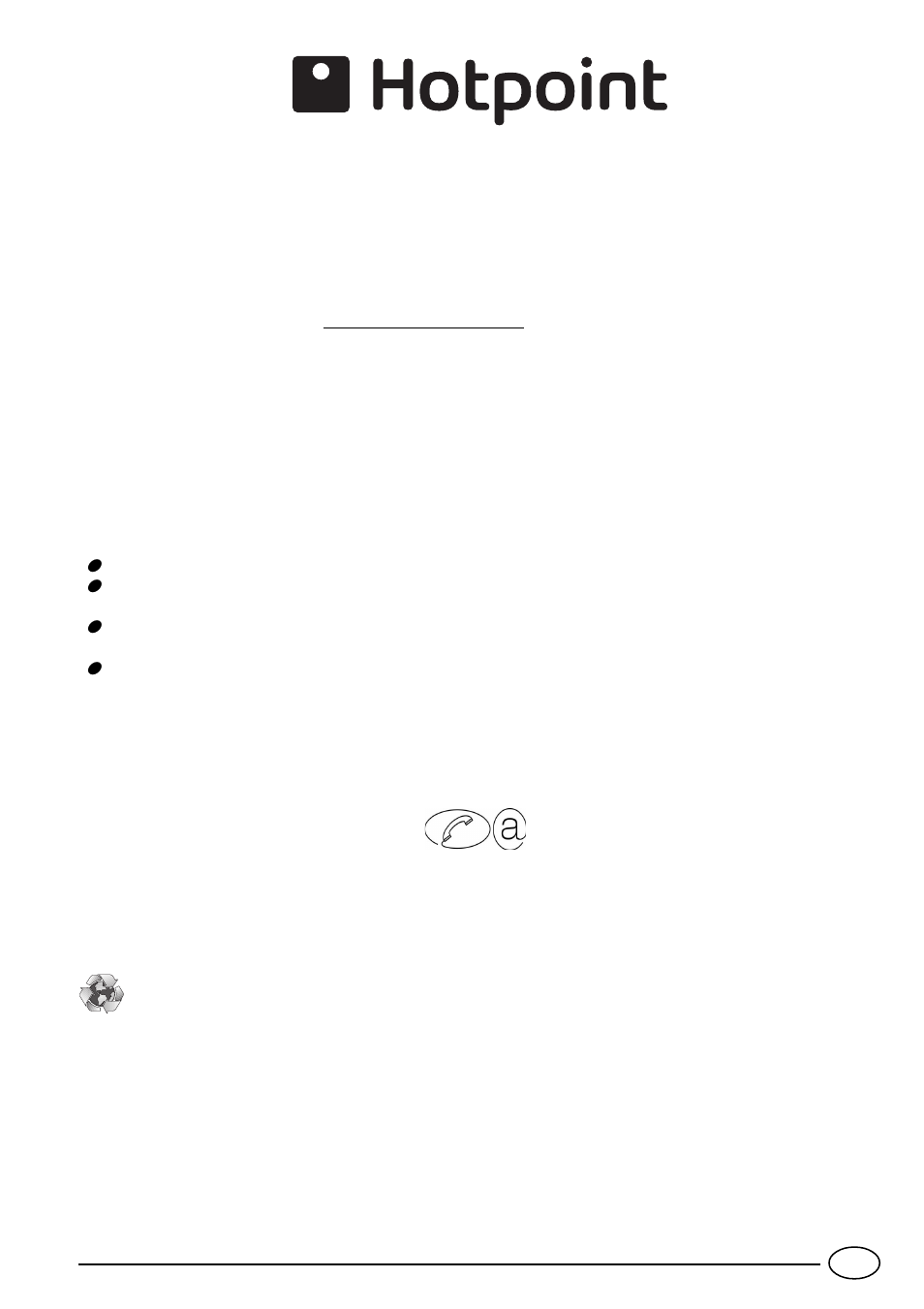 Guarantee, Recycling & disposal information | Hotpoint GE760RX User Manual | Page 12 / 16