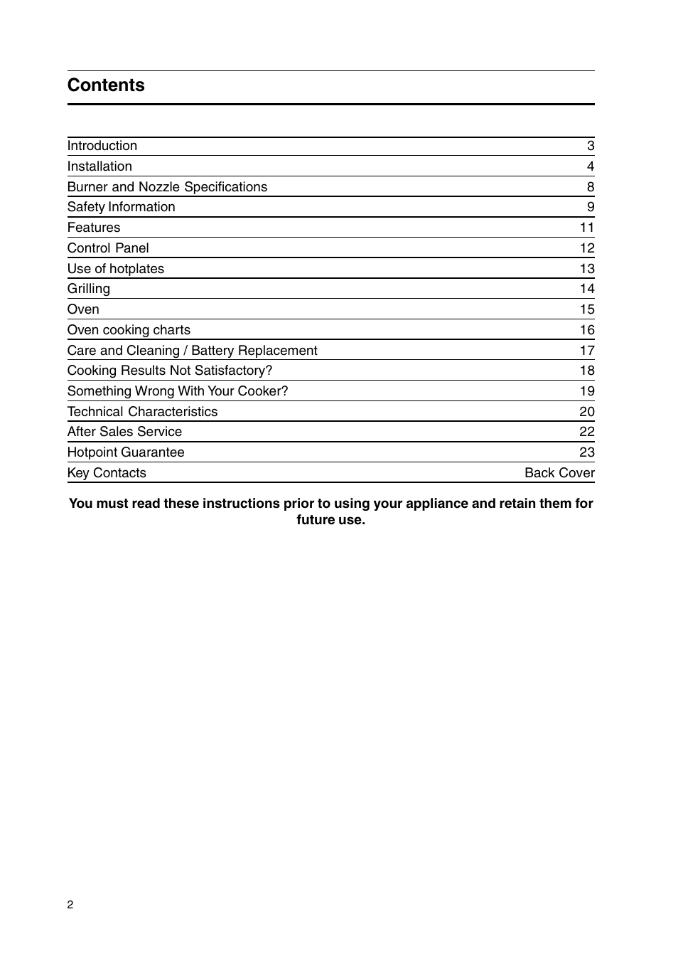 Hotpoint HW170GW User Manual | Page 2 / 24