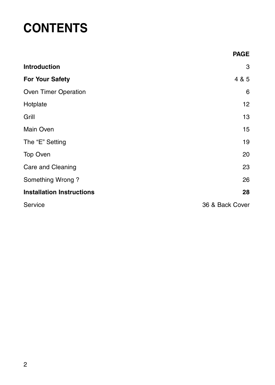 Hotpoint GW81 User Manual | Page 2 / 40