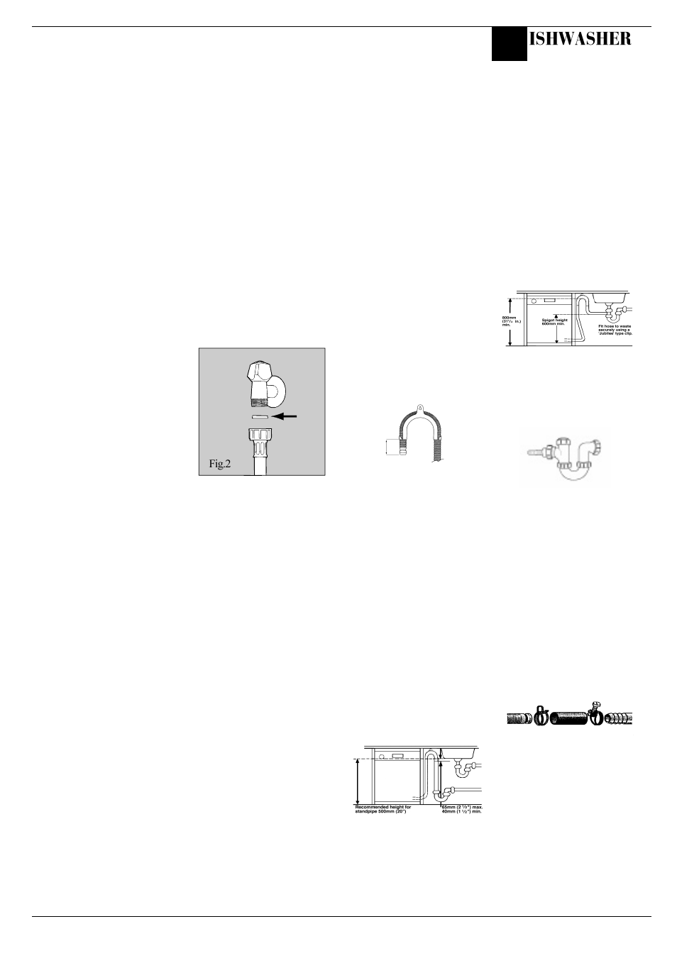 Installation, Ishwasher | Hotpoint BFV62 User Manual | Page 7 / 20