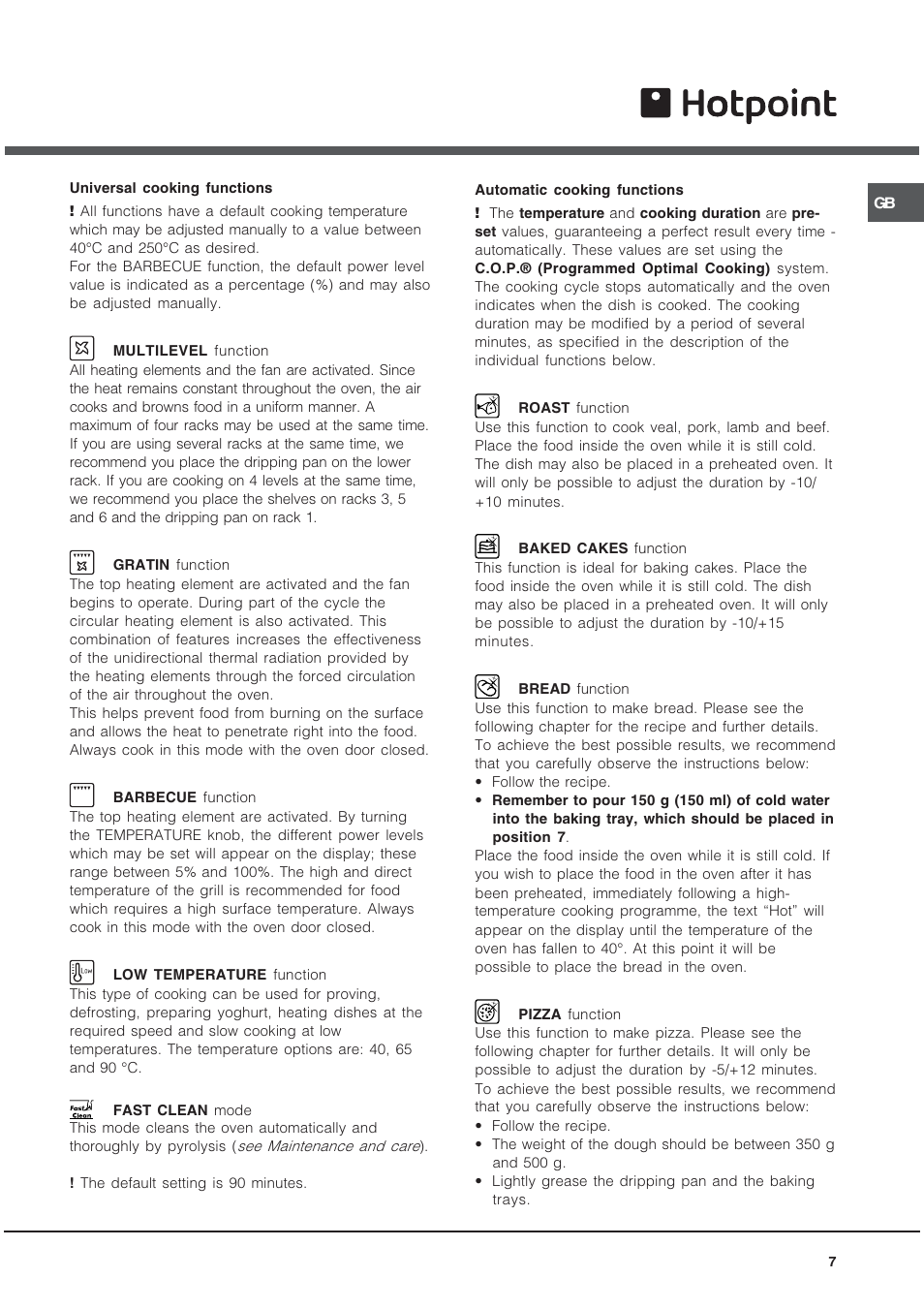 Hotpoint OS User Manual | Page 7 / 20