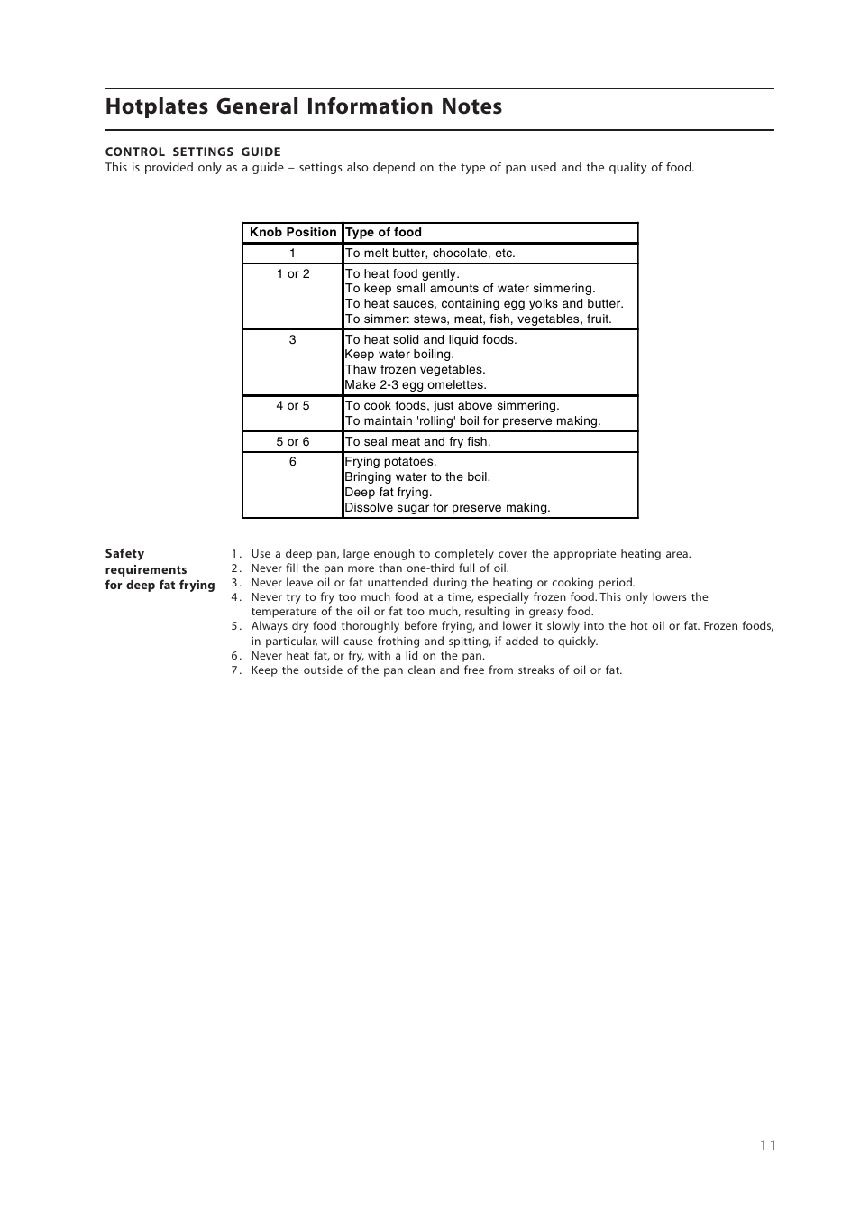 Hotpoint 50cm Free Standing Electric Cooker EW36G User Manual | Page 11 / 28