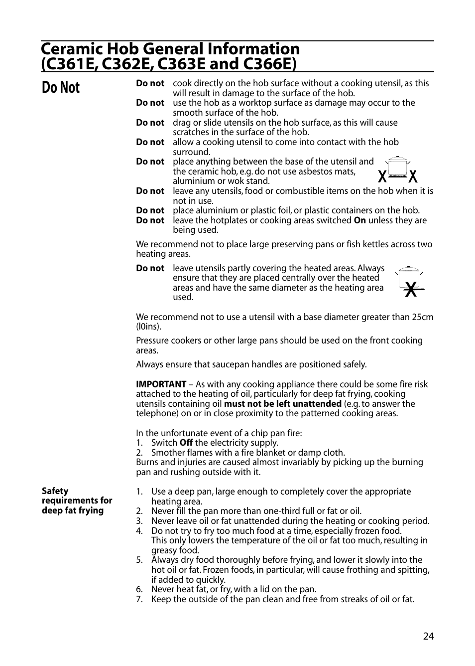 Hotpoint C362E User Manual | Page 25 / 44