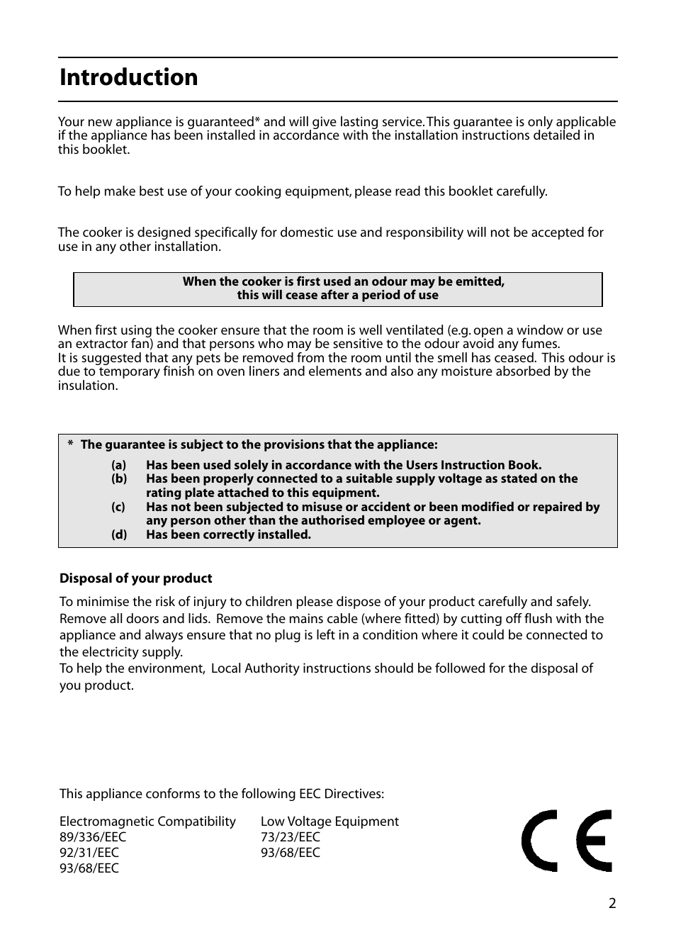 Introduction | Hotpoint C362E User Manual | Page 3 / 44