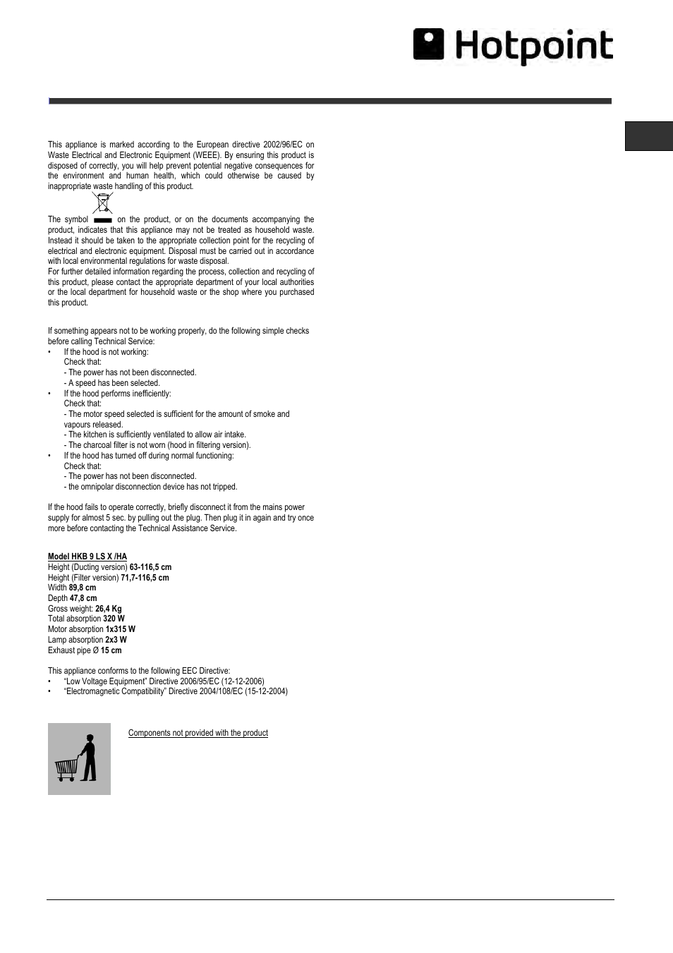 Hotpoint HXB9LSX User Manual | Page 13 / 16