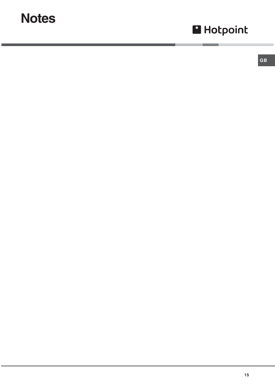 Hotpoint GE75DX User Manual | Page 15 / 16