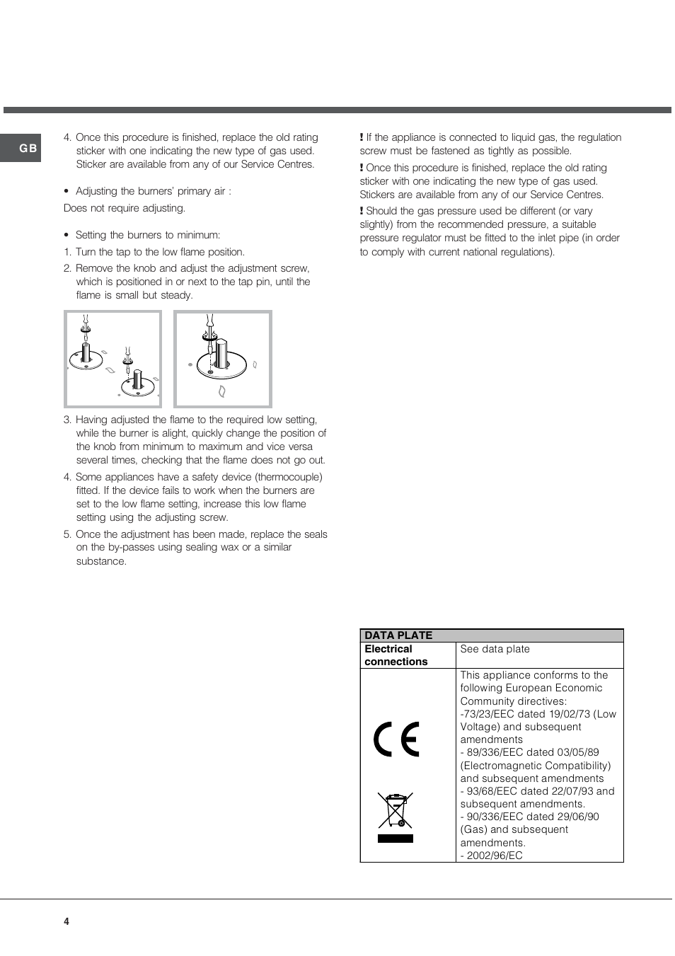 Hotpoint GE75DX User Manual | Page 4 / 16