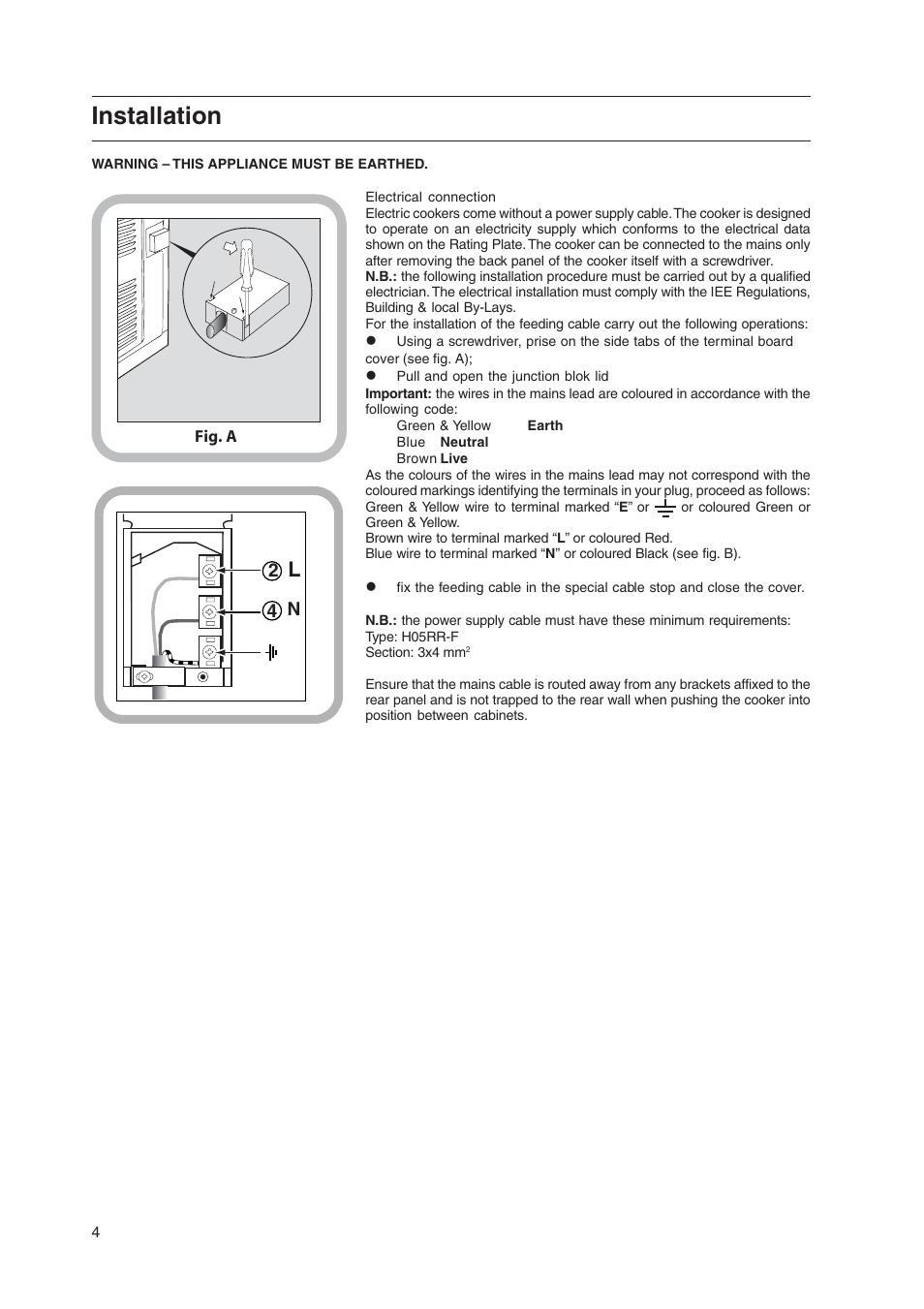 Installation, 42 n | Hotpoint EK50 EW50 User Manual | Page 4 / 28