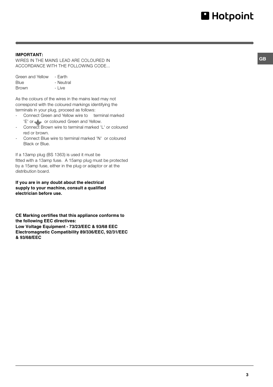 Hotpoint HUL 1621 User Manual | Page 3 / 12