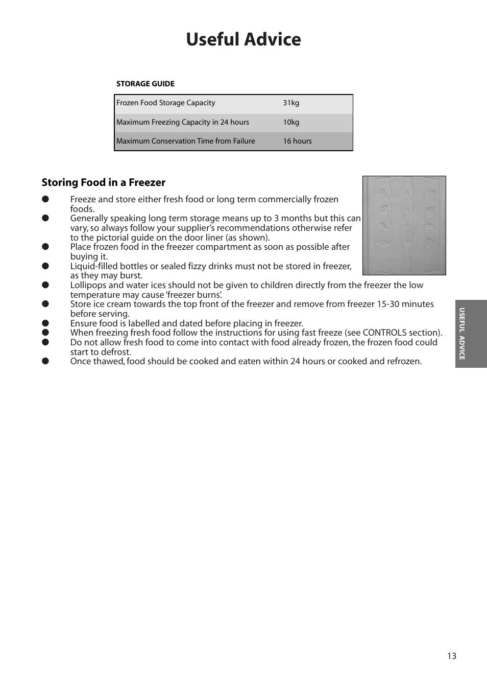 Useful advice | Hotpoint FFA90 User Manual | Page 13 / 24