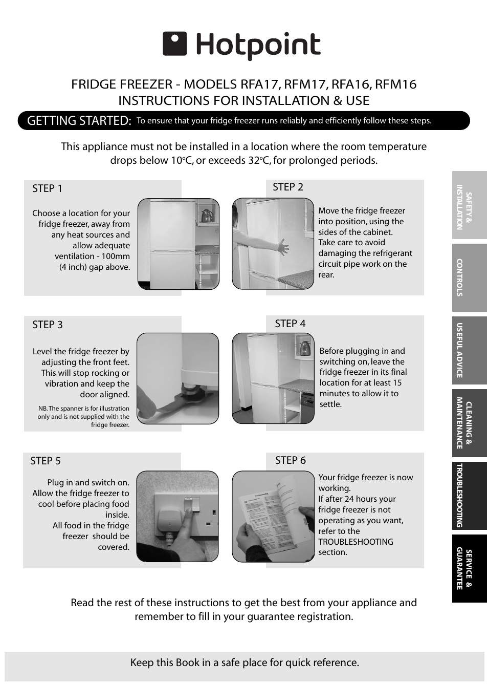 Hotpoint RFM17 User Manual | 24 pages