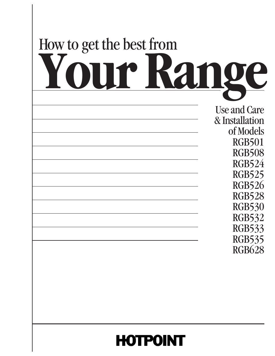 Hotpoint RGB532 User Manual | 44 pages