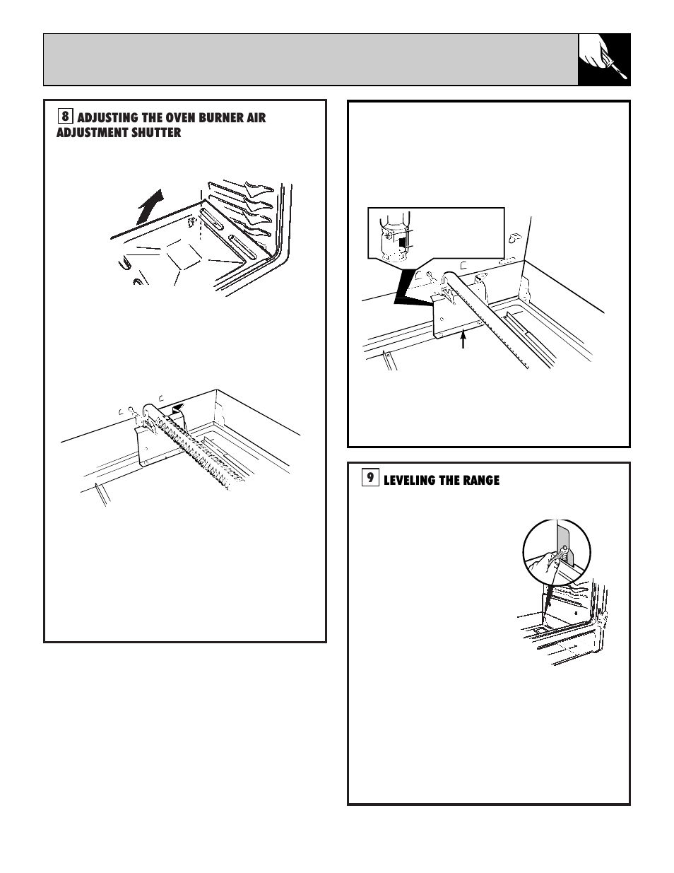 Leveling | Hotpoint RGB532 User Manual | Page 39 / 44