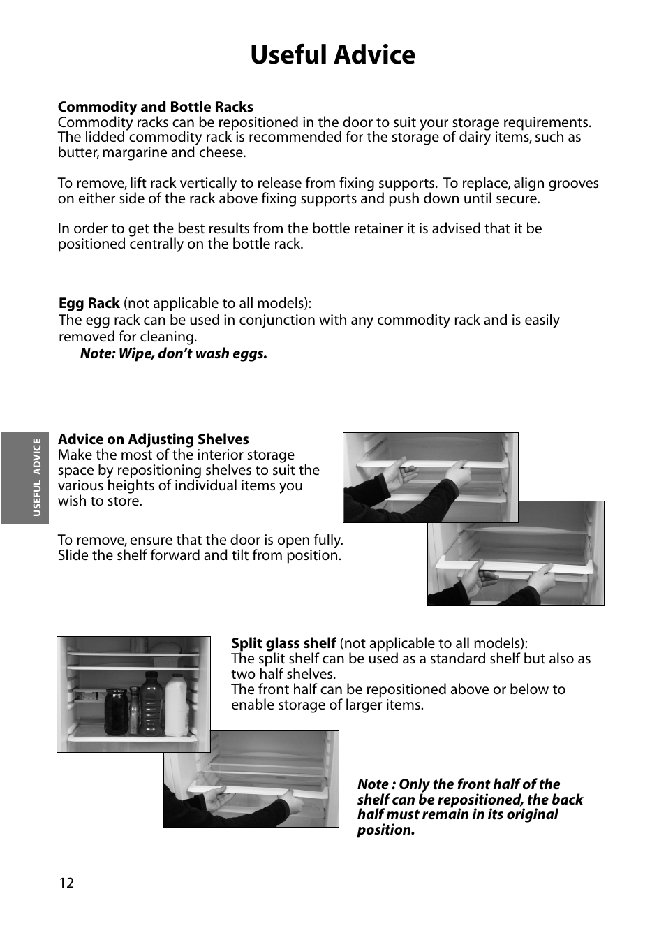 Useful advice | Hotpoint FFA76  EN User Manual | Page 12 / 28