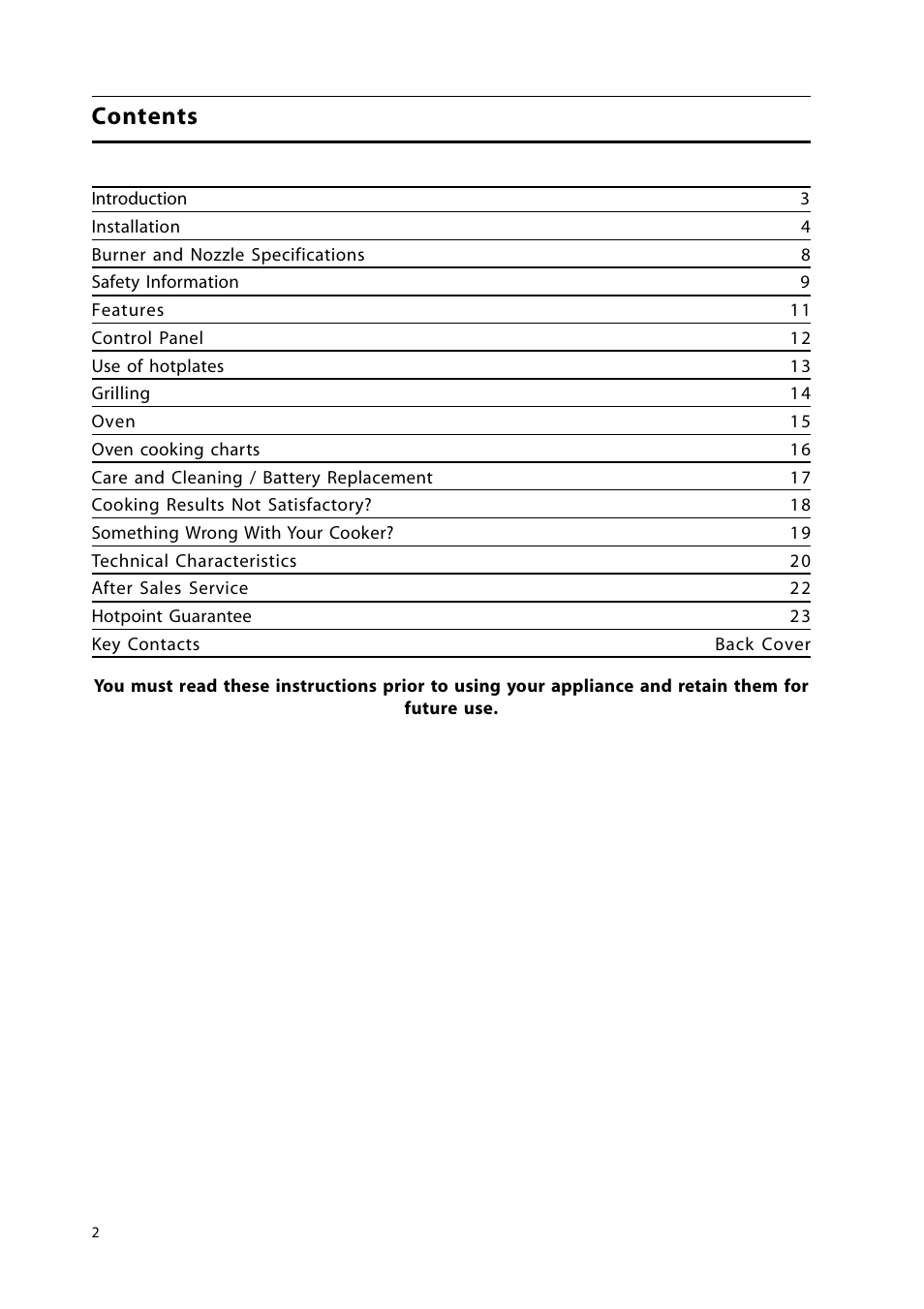 Hotpoint HW150GW User Manual | Page 2 / 24