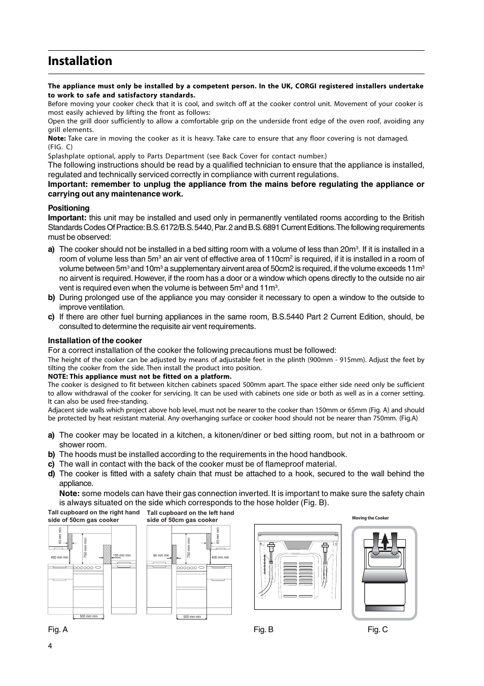 Installation | Hotpoint HW150GW User Manual | Page 4 / 24
