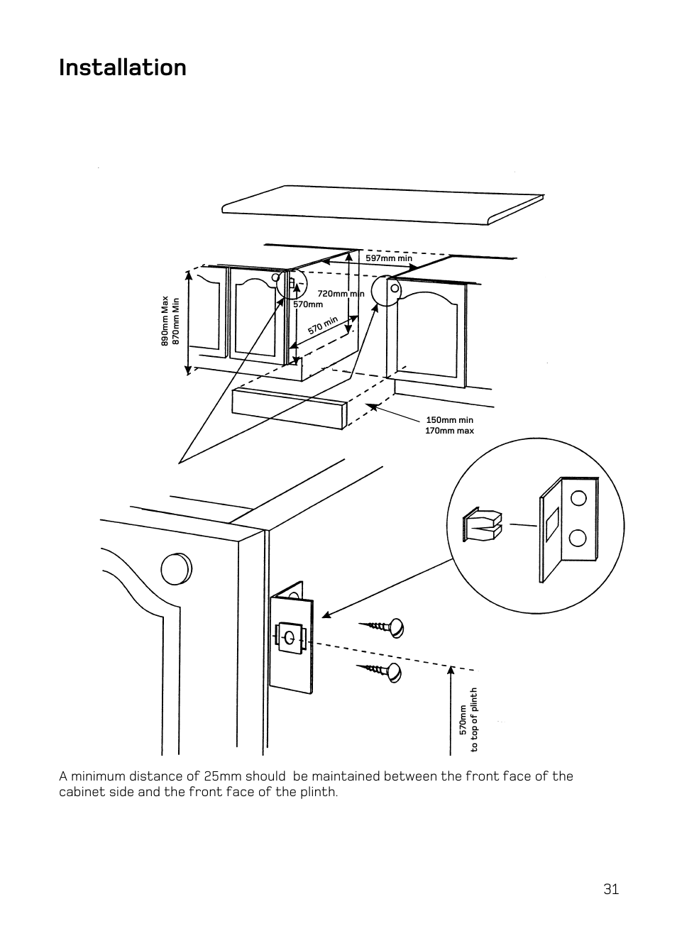 Installation | Hotpoint UY46 Mk2 User Manual | Page 31 / 36