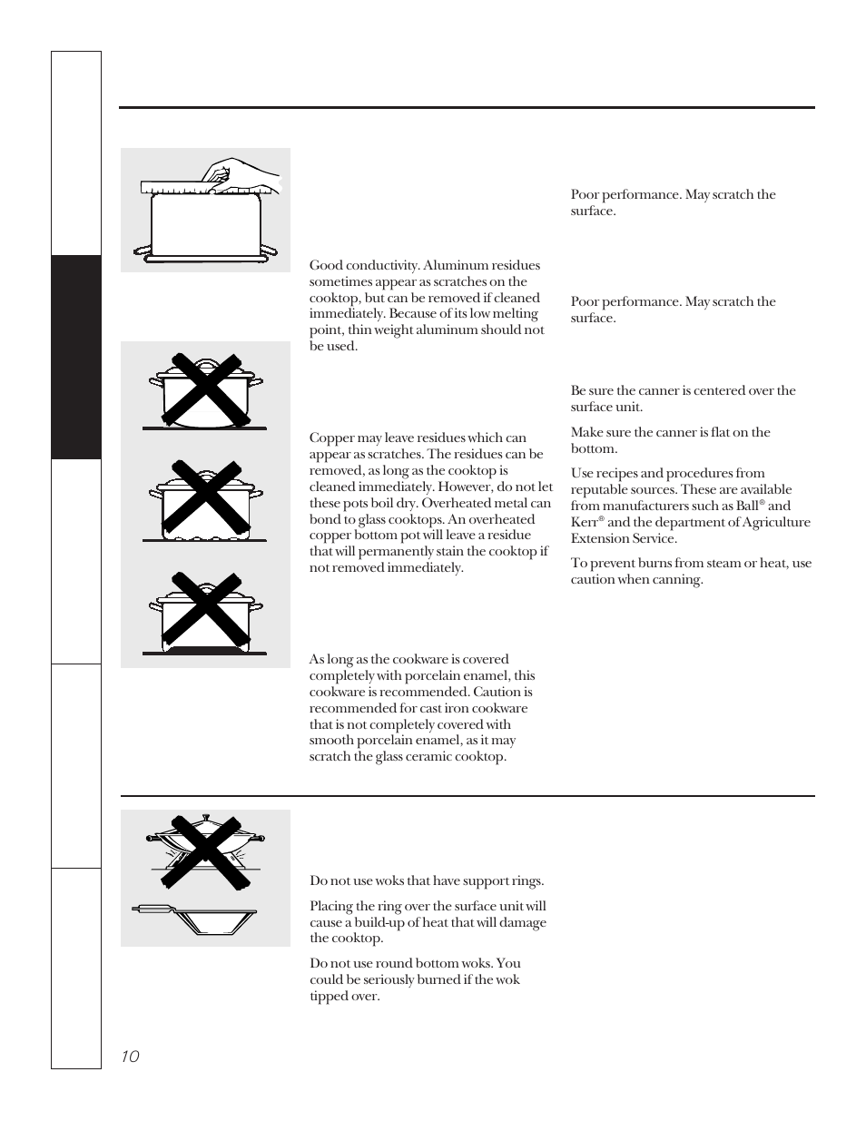 Selecting types of cookware | Hotpoint LEB356 User Manual | Page 10 / 32