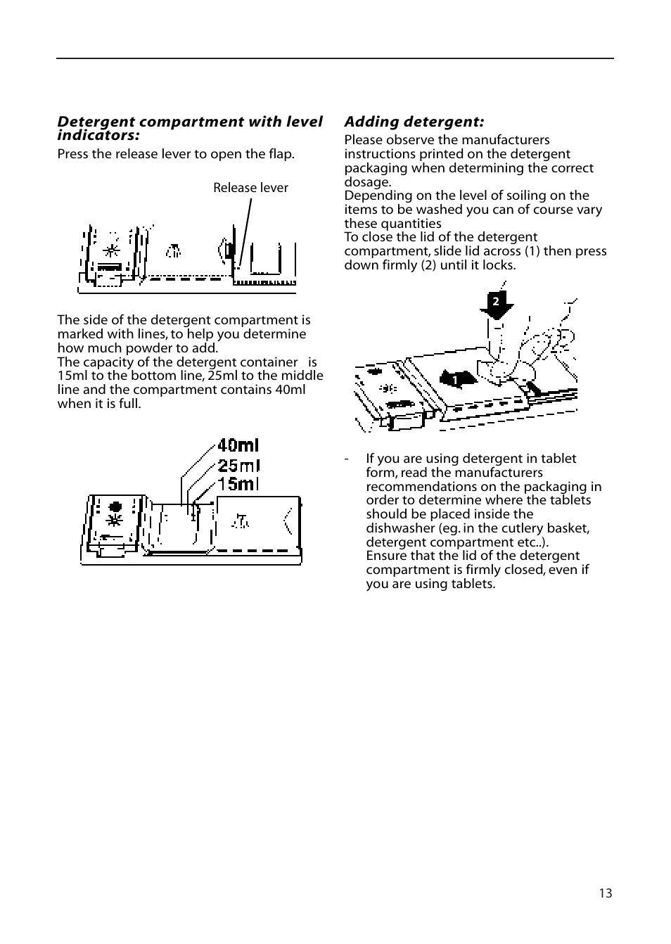Hotpoint DWF61 User Manual | Page 13 / 28