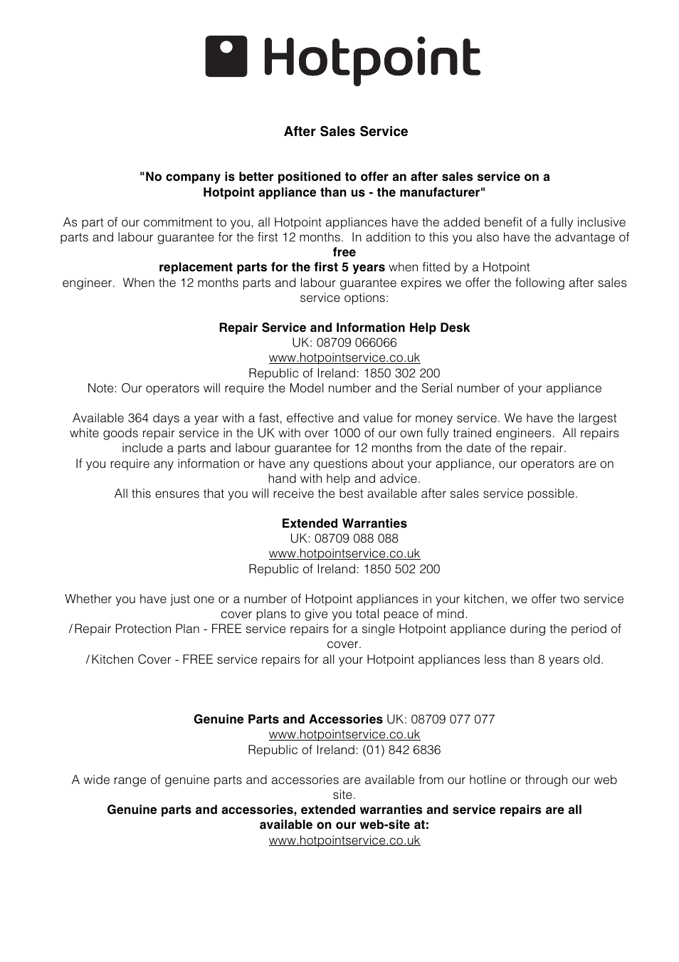 Hotpoint SE861X User Manual | Page 14 / 16