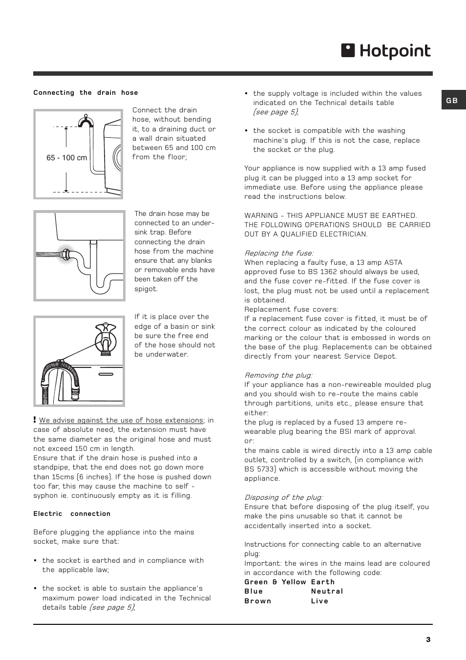 Hotpoint WDD740 User Manual | Page 3 / 16