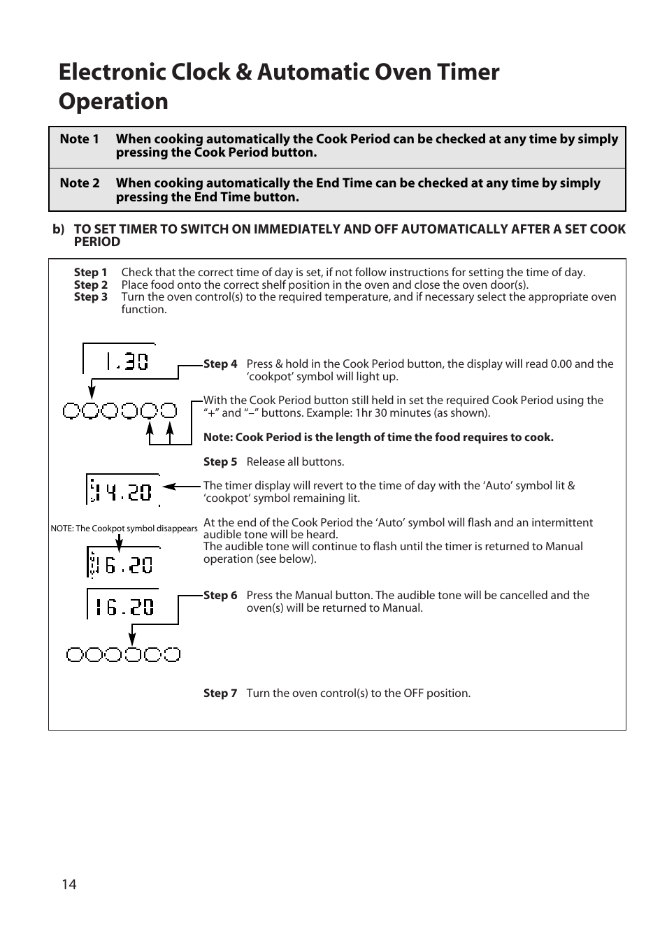 Electronic clock & automatic oven timer operation | Hotpoint BD32 User Manual | Page 14 / 40