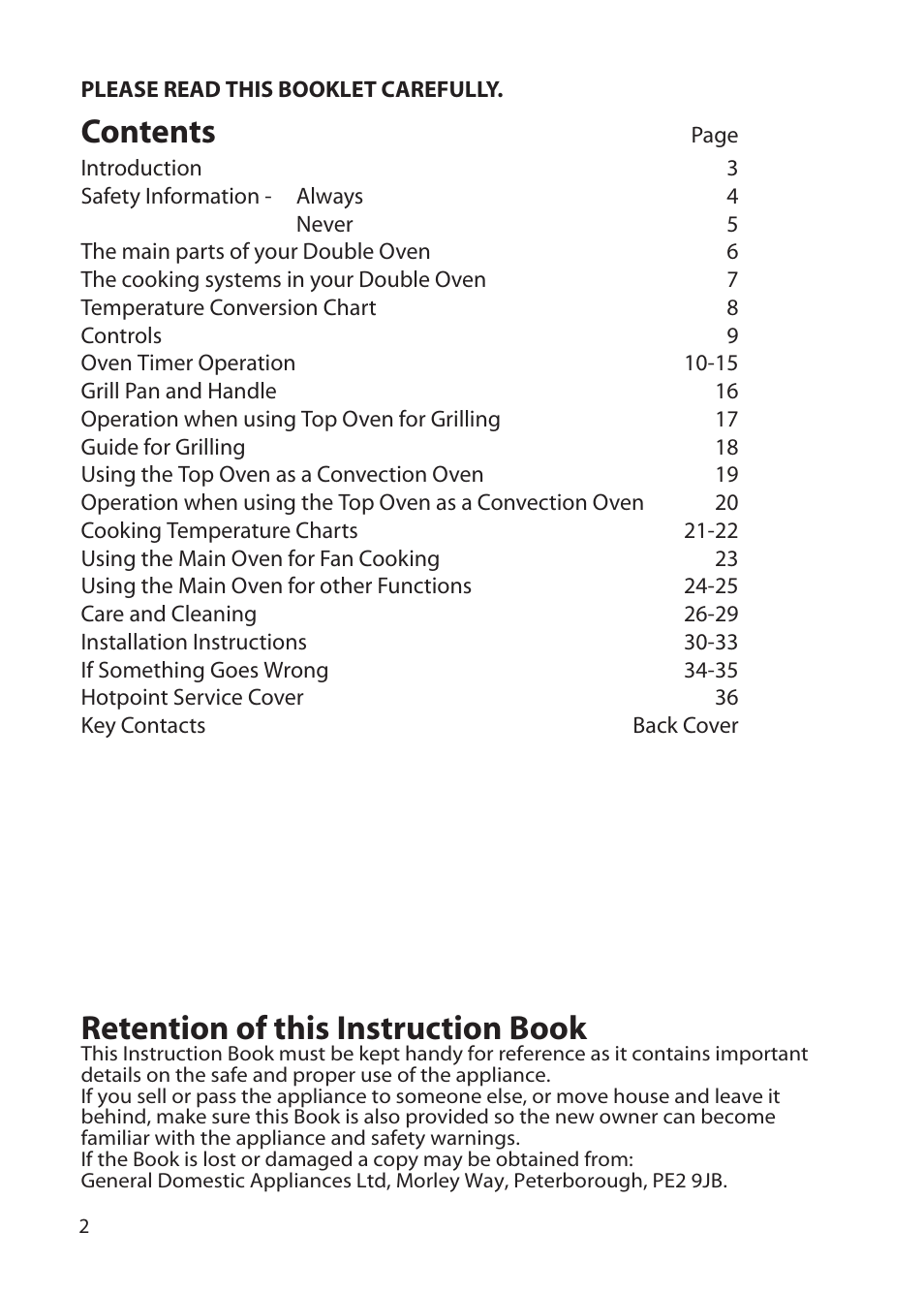 Hotpoint BD32 User Manual | Page 2 / 40