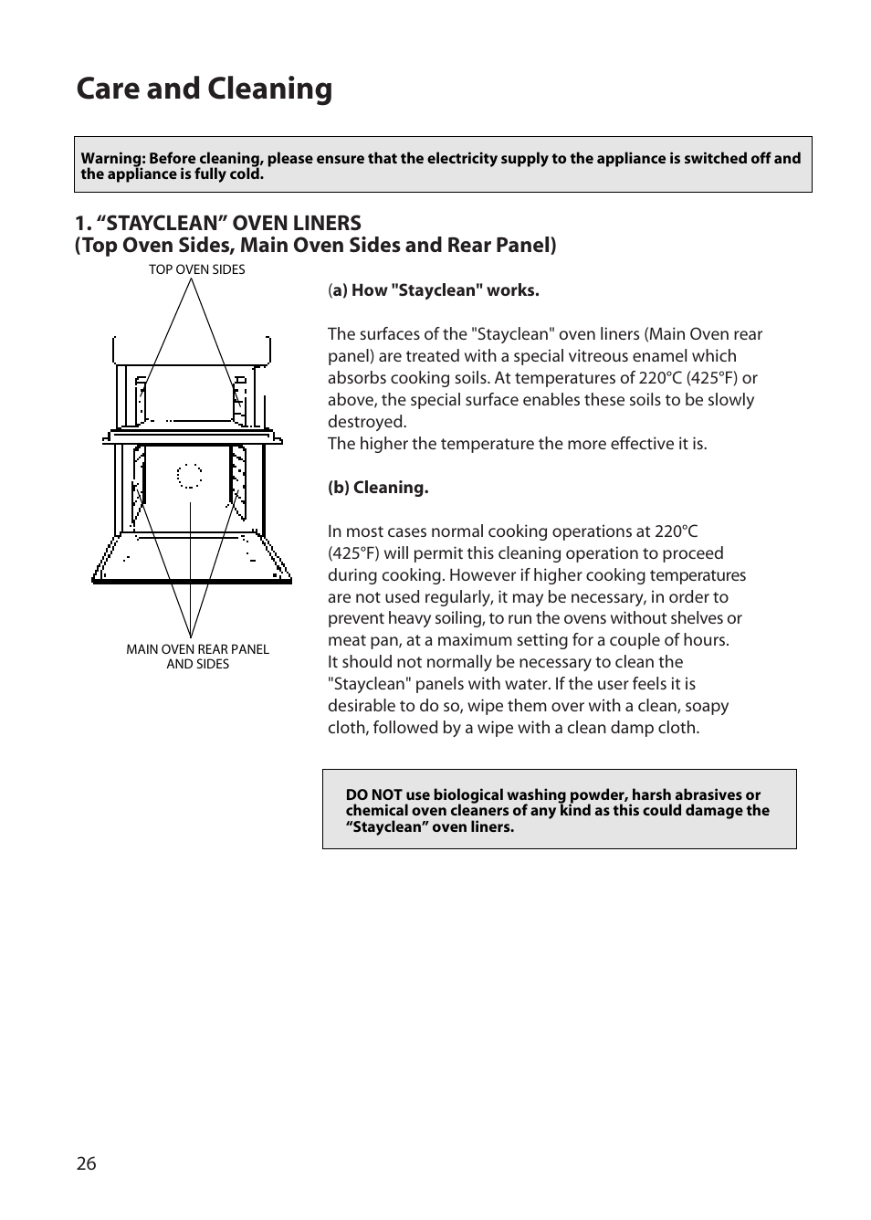 Care and cleaning | Hotpoint BD32 User Manual | Page 26 / 40
