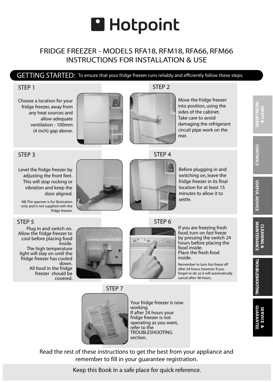 Hotpoint RFM18 User Manual | 24 pages