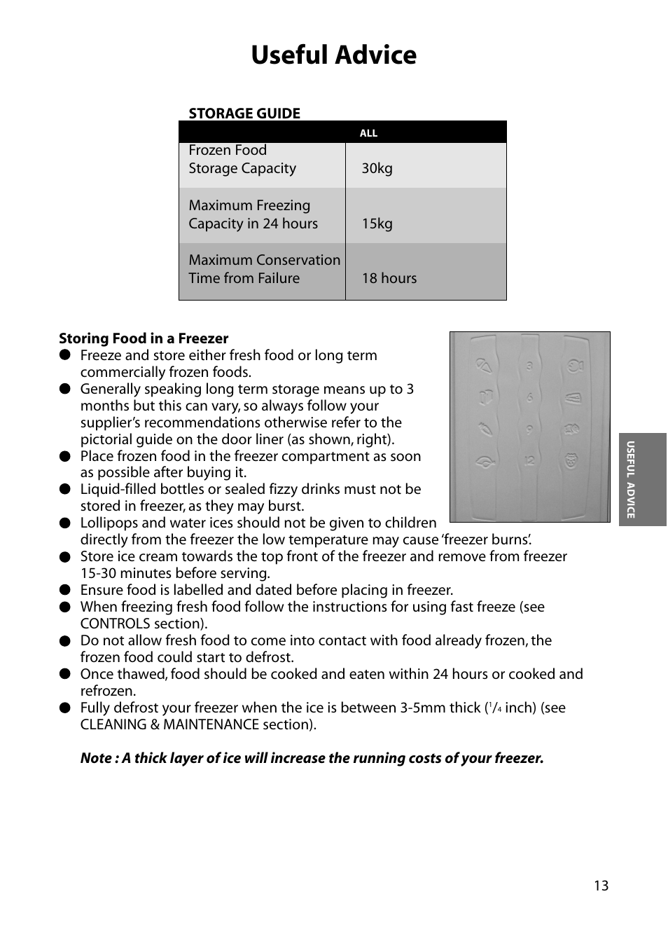Useful advice | Hotpoint RFM18 User Manual | Page 13 / 24