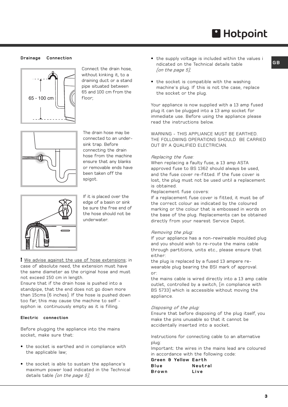 Hotpoint AQGMD149 User Manual | Page 3 / 16