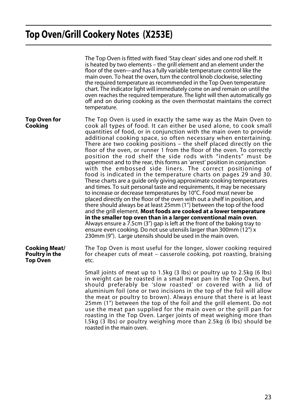 Hotpoint X153E User Manual | Page 23 / 40