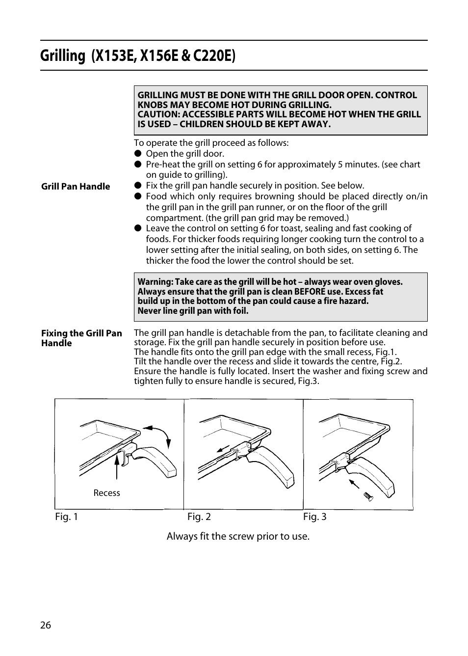 Hotpoint X153E User Manual | Page 26 / 40