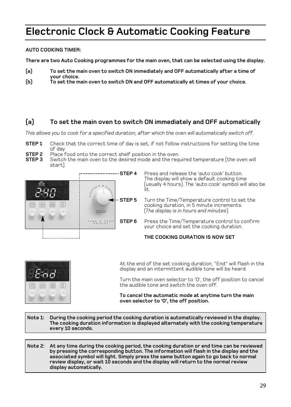 Electronic clock & automatic cooking feature | Hotpoint EW93 User Manual | Page 29 / 36