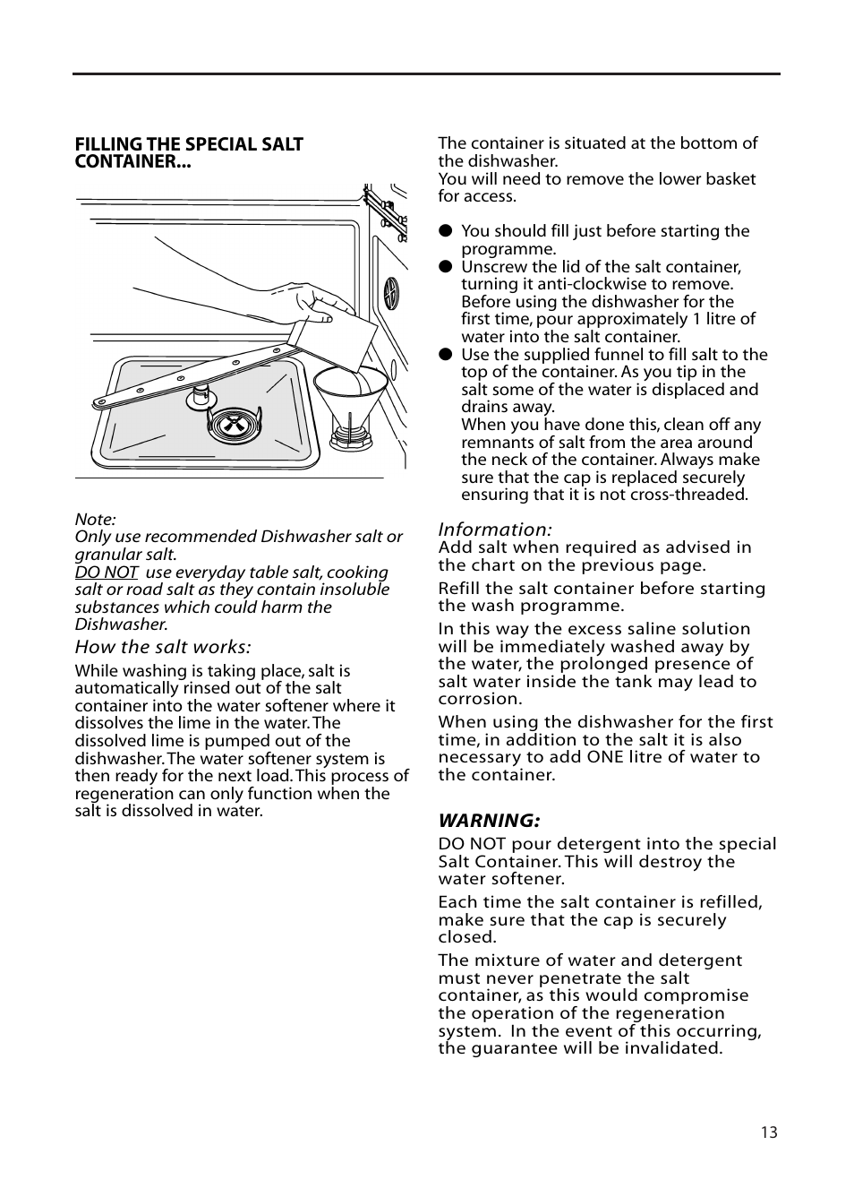 Hotpoint DF55 User Manual | Page 13 / 28