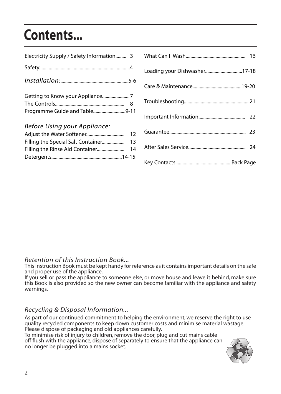 Hotpoint DF55 User Manual | Page 2 / 28