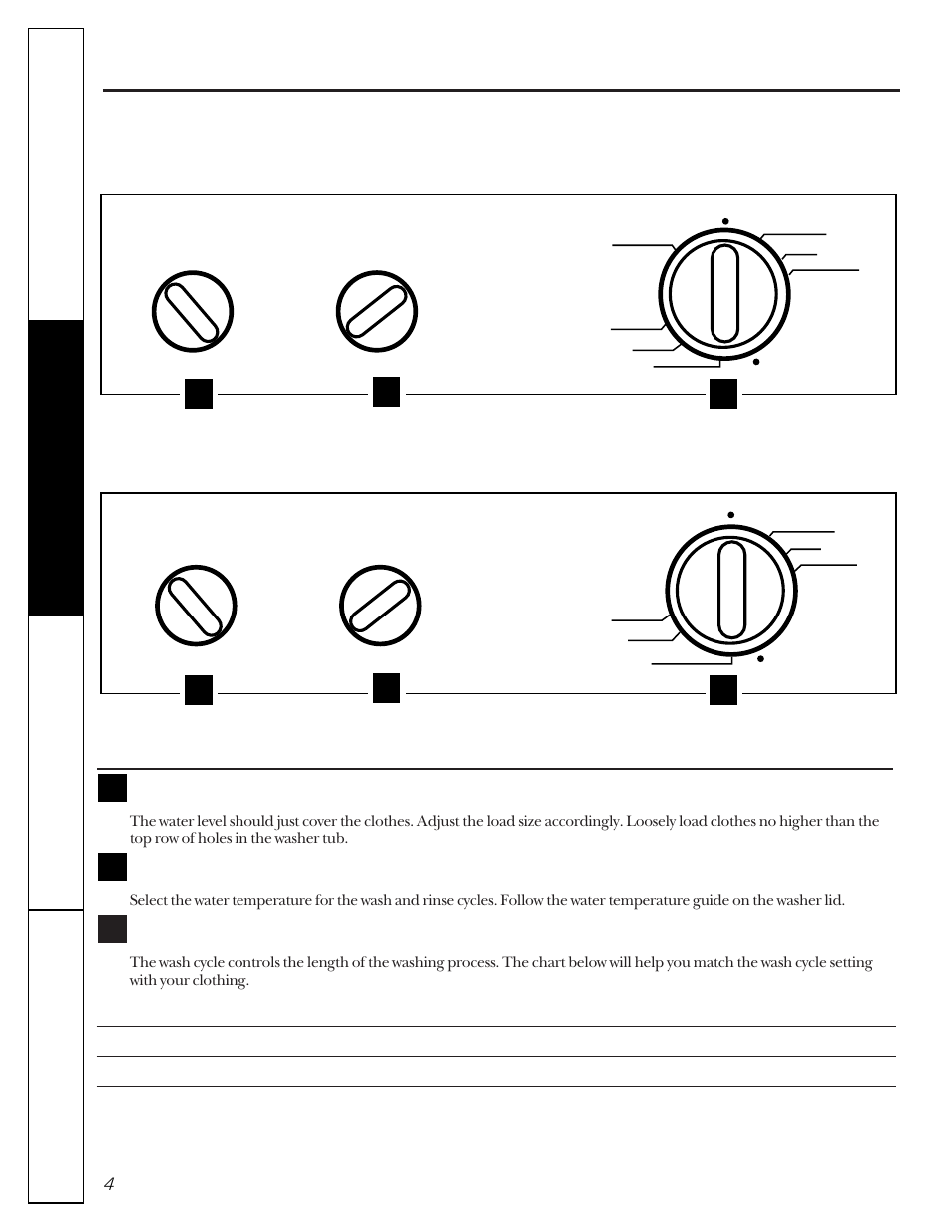 Operating instructions, Control panels and settings, Control panels and settings –8 | About the washer control panels. control settings | Hotpoint VBSR2060 User Manual | Page 4 / 16