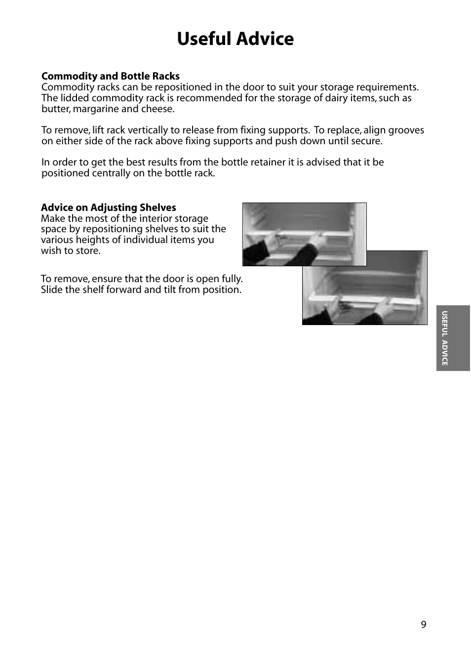Useful advice | Hotpoint RFA06 User Manual | Page 9 / 24