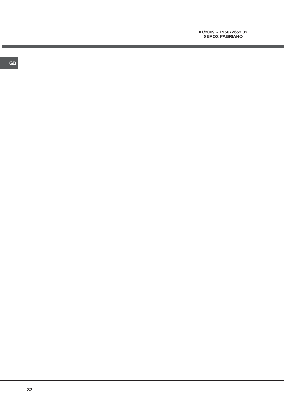 Hotpoint BU72B2 User Manual | Page 32 / 32
