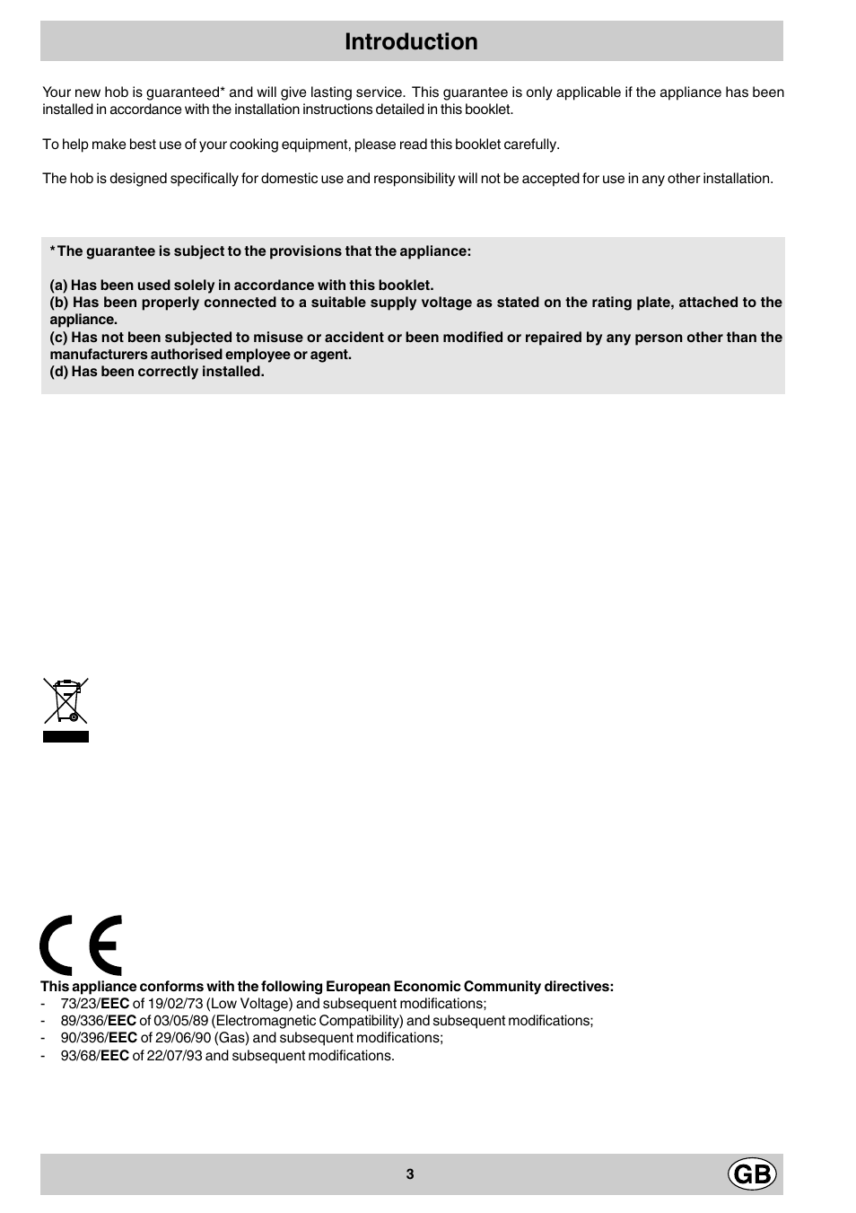 Introduction | Hotpoint GF641 User Manual | Page 3 / 16