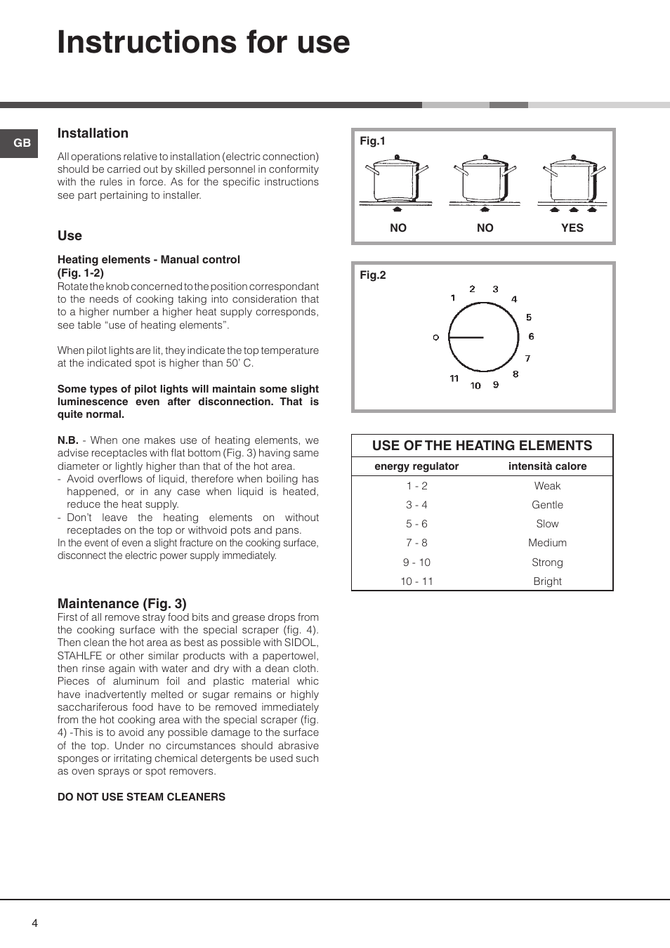 Instructions for use | Hotpoint C320IX User Manual | Page 2 / 7